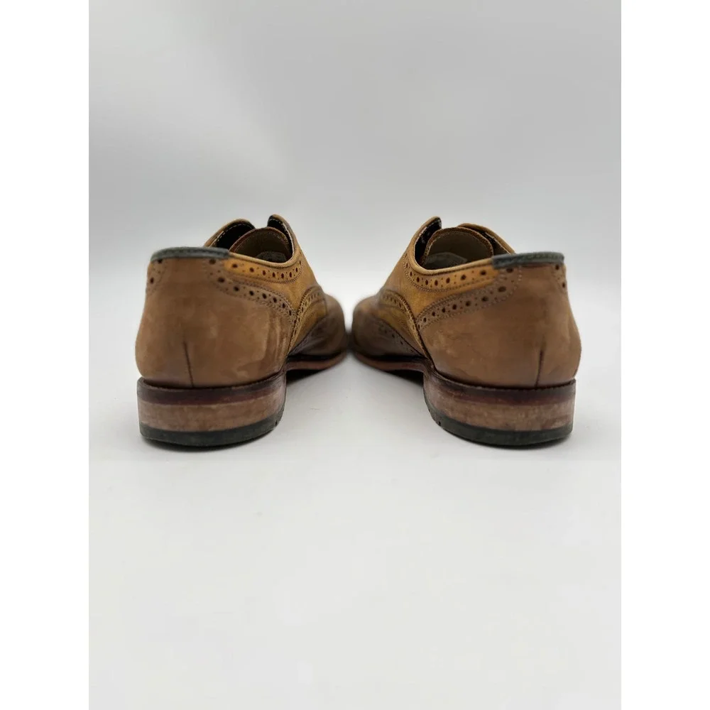 Clarks 1825 Mens Tan Leather Wingtip Brogue Oxford Dress Shoes 9 26109774